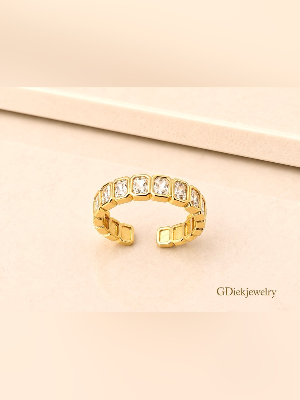 Goldfilled  Adjustable Crystal Open ring